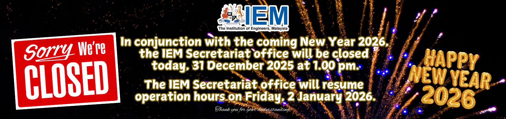 IEM CLOSED NEW YEAR 2026